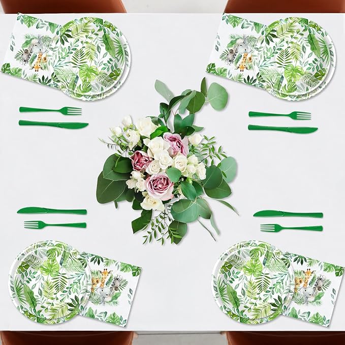 Safari Birthday Decorations Tableware Jungle Theme Party Supplies