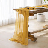 Keketoarrange Golden Yellow Spring Gauze Rustic Cheesecloth Table