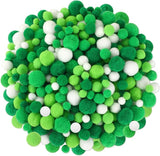 St Patrick's Day Pom Poms Balls 600 Pieces Green Pom Poms Mixed