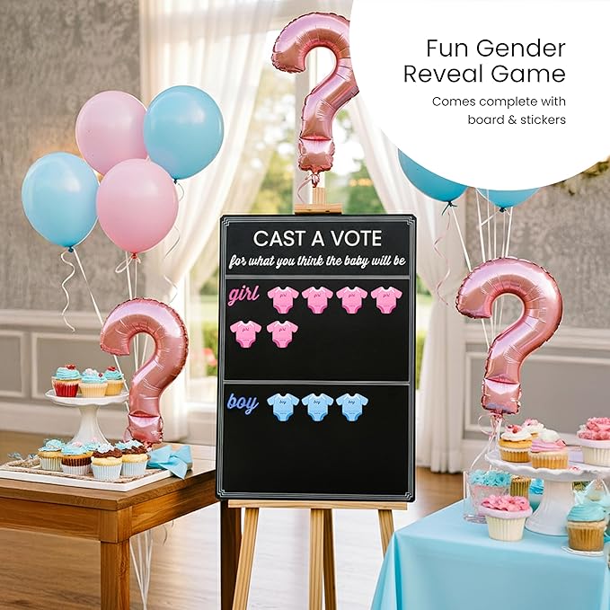 Gender Reveal Voting Board Game Set with 144 Stickers Cast Your Vote