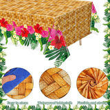 4 Pcs Hawaiian Luau Party Table Cover 54'' x 108'' Plastic Hawaiian