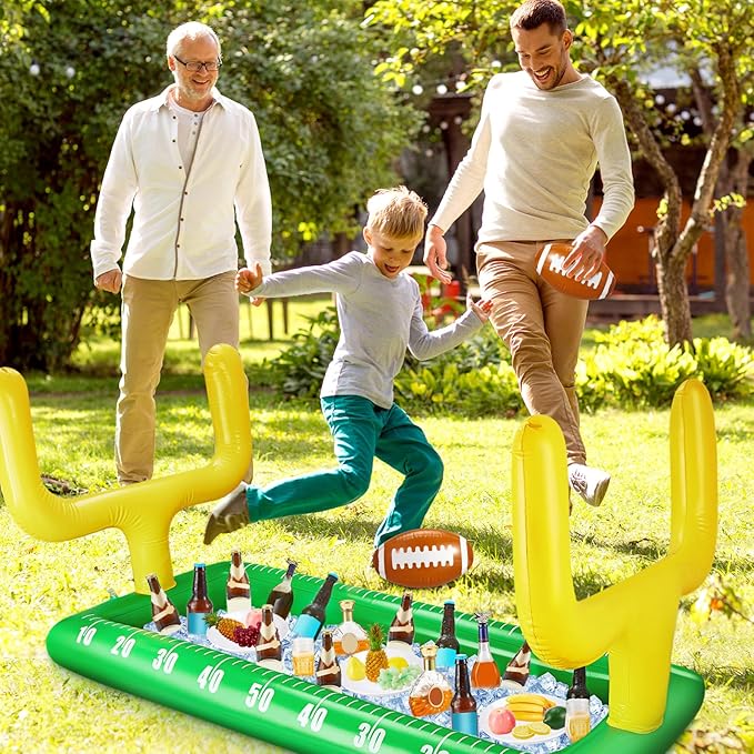 Inflatable Football Field Cooler Football Party Drink Cooler and 2
