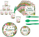 164Pcs Hawaii Themed Happy Birthday Party Decorations Plates Napkins