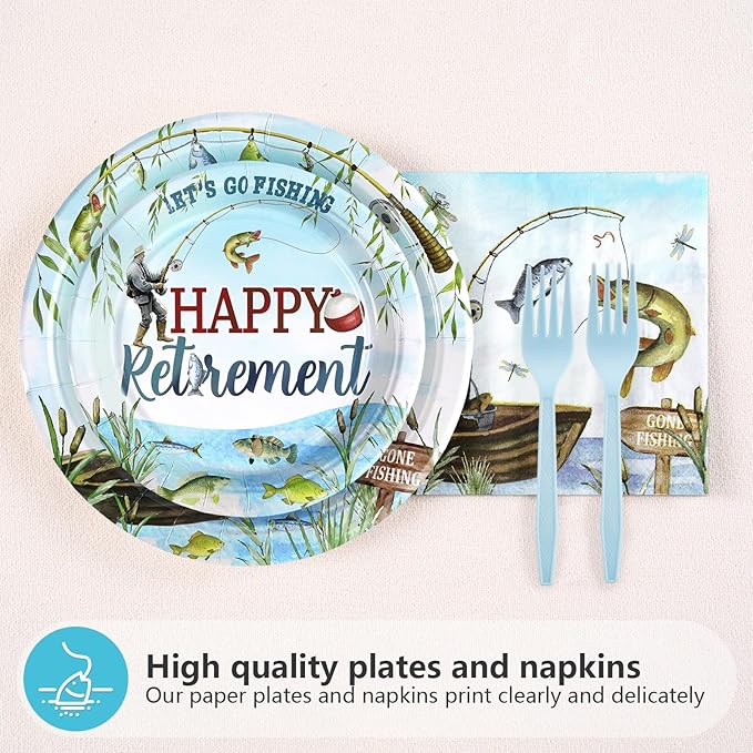 96 Pcs Ofishally Retired Decorations Fishing Themed Retirement Party