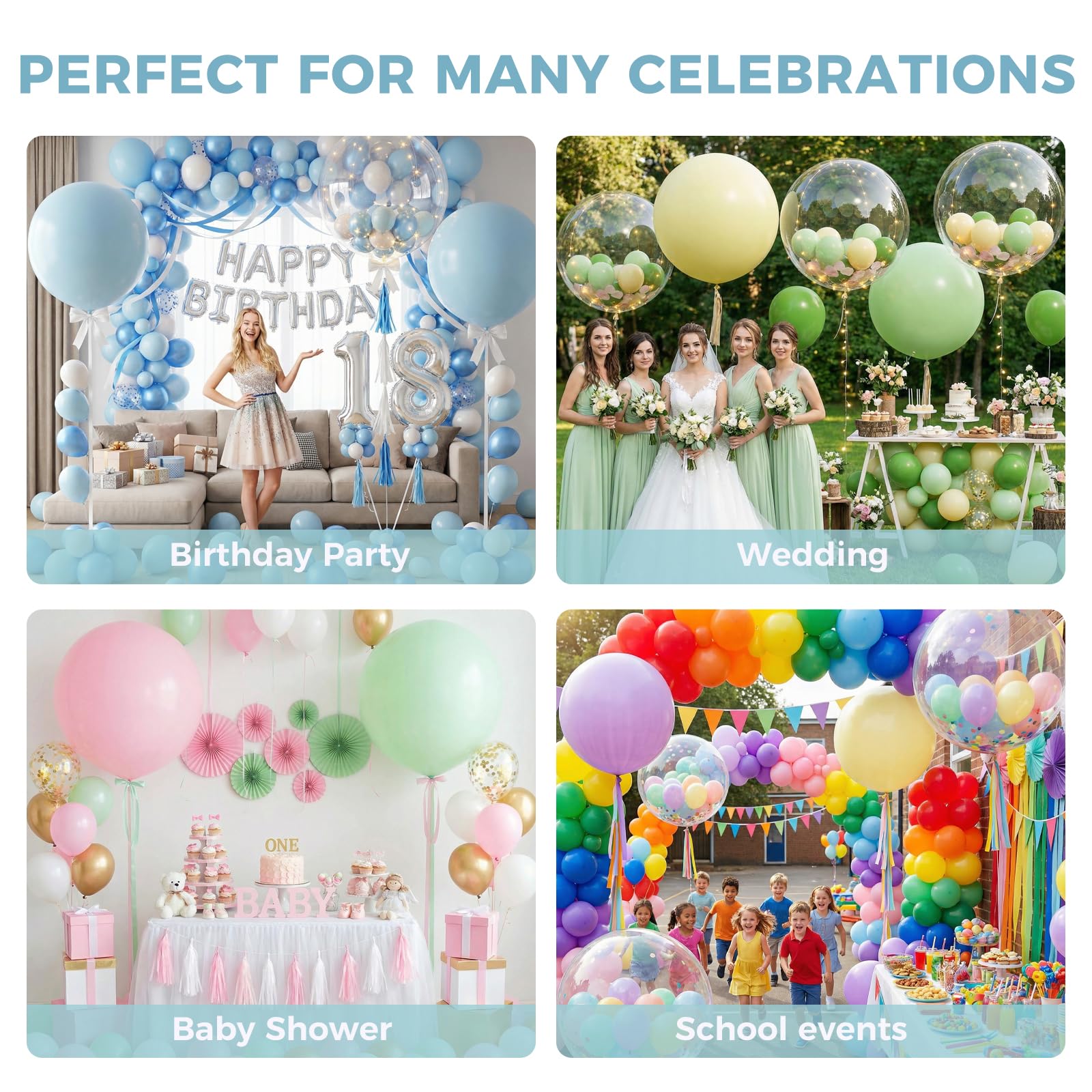 LovesTown 12 PCS Pastel Large Macaron Balloons, 36 Inch Multicolor