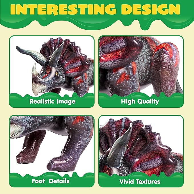 43 Triceratops Inflatable Dinosaur Toy for Party Decorations