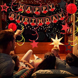 24 Pcs Movie Night Theme Happy Birthday Banner Decorations Movie