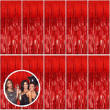 10 Pack Red Streamers Party Backdrop Christmas Decorations Foil