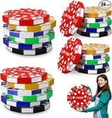 Giant Casino Decorations 15.7 Inch Large Paper Poker Chips Favor