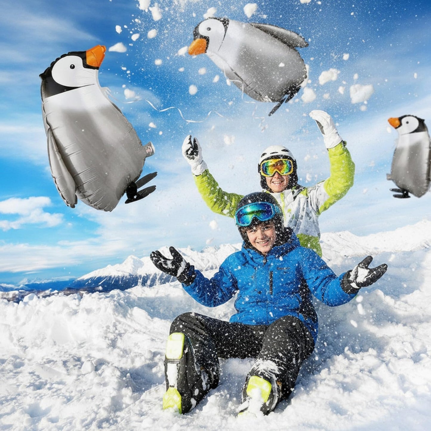 Aoriher 9 Pieces Walking Penguin Balloons Cute Funny Air Foil Animal