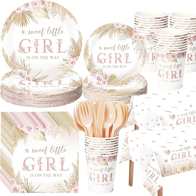194 Pcs Boho Baby Shower Decorations Boho Floral Baby Shower Paper