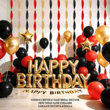 AOYOO 6 Rolls Casino Party Decorations Streamers - Red Black Gold