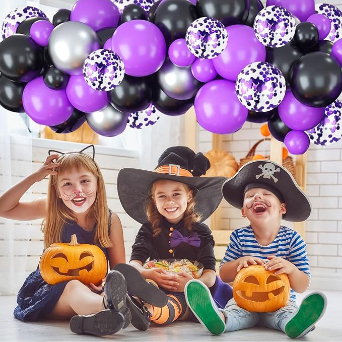 Purple and Black Balloons, 60 Packs 12 Inch Dark Purple Light Purple