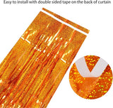 Upgraded Thicker Melsan Tinsel Fringe Curtain, 3 Pack 3.2 x 8.2 ft