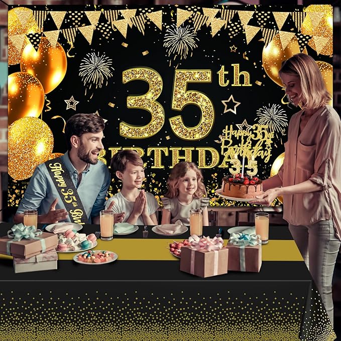 35th Birthday Decorations for Men Women with 35th Birthday Banner