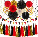 Red Black Gold Casino Theme Party Decorations 33pcs Kits Game Night