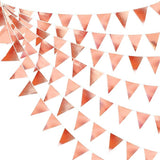 Rose Gold Party Decorations Metallic Fabric Triangle Pennant Banner