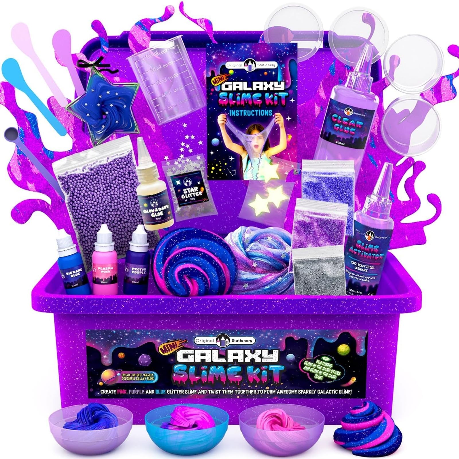 Original Stationery Mini Galaxy Slime Kit for Girls & Boys Ages 7–12,
