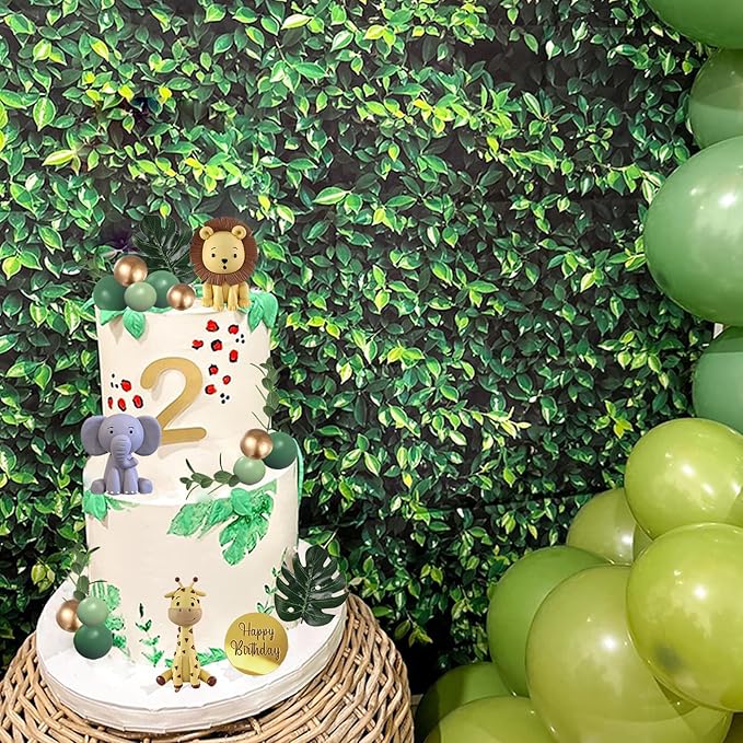 25 PCS Safari Animal Cake Toppers Jungle Wild Cake Decorations with