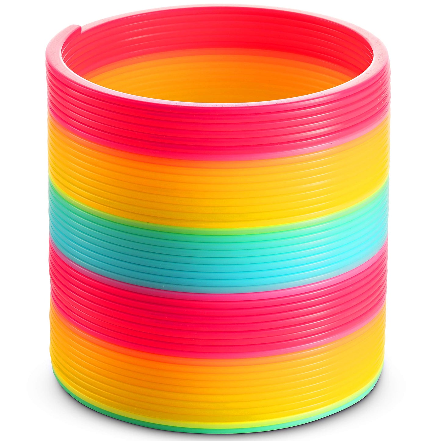 Bedwina Jumbo Rainbow Spring Coil Toy - 6" Plastic Giant Spring Coil
