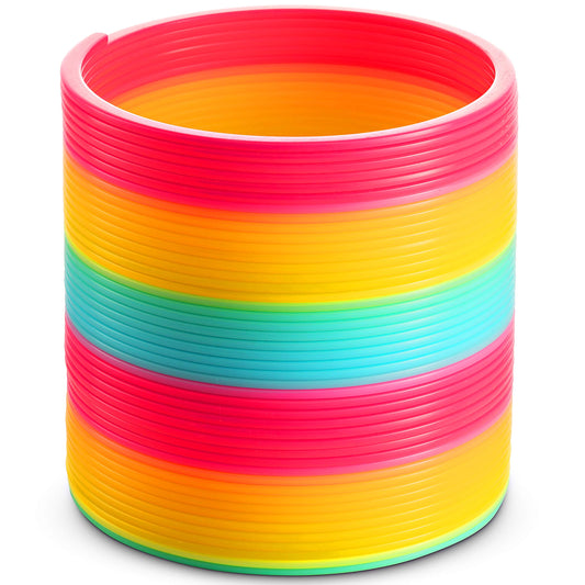 Bedwina Jumbo Rainbow Spring Coil Toy - 6" Plastic Giant Spring Coil