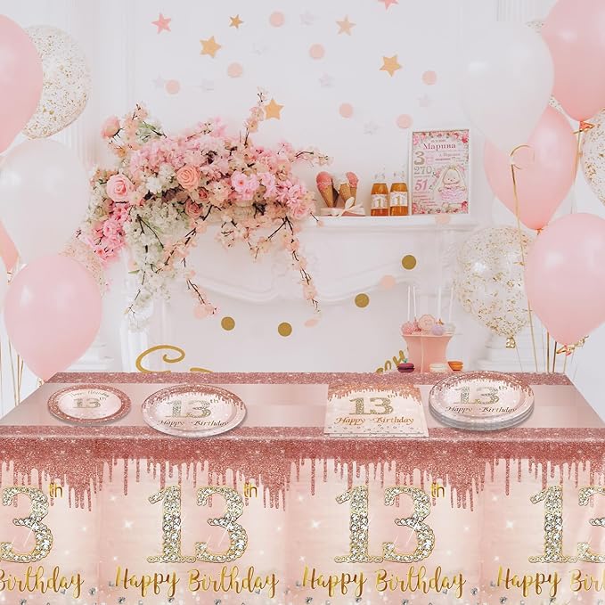 13th Birthday Party Decorations for Girls Rose Gold Birthday