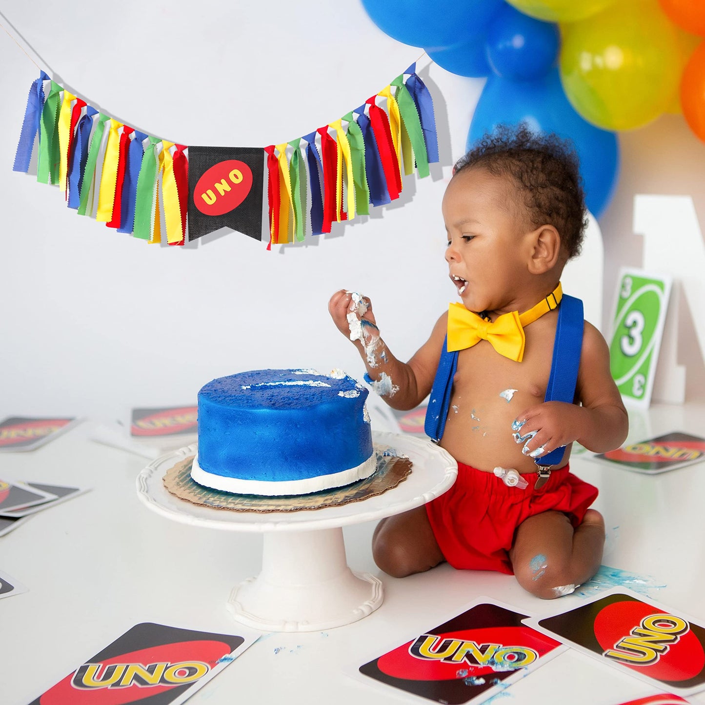 First Birthday High Chair Banner - Boy 1st Birthday Highchair Banner