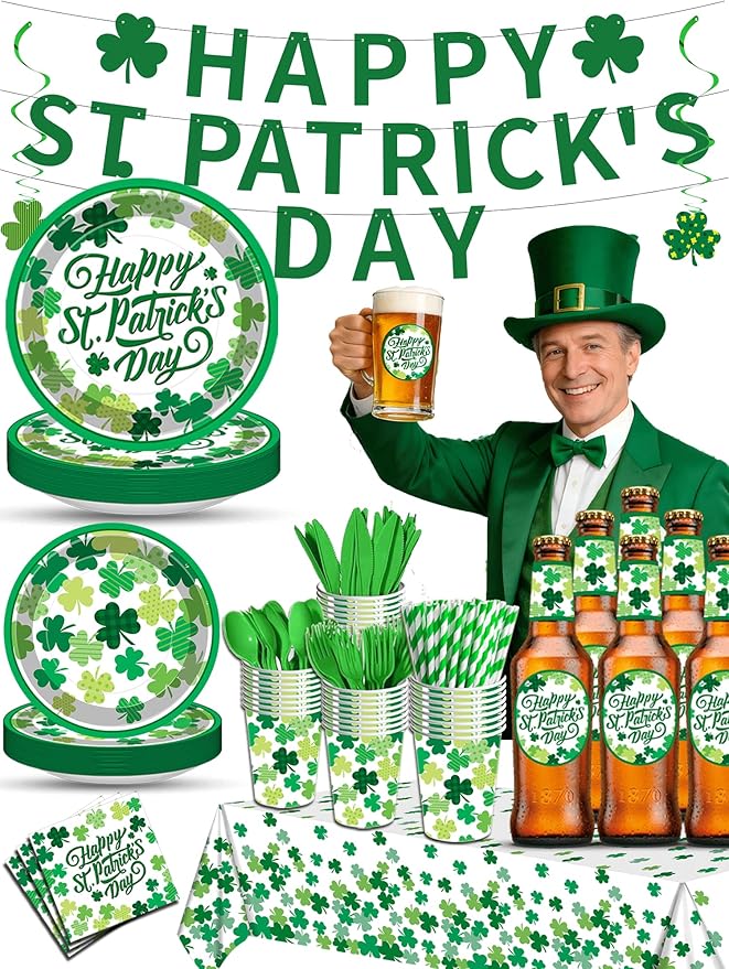 St Patricks Day Plates and Napkins St Patricks Day Decorations Party