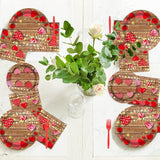96 Pcs Valentine's Day Party Paper Plate and Napkins Valentine Party