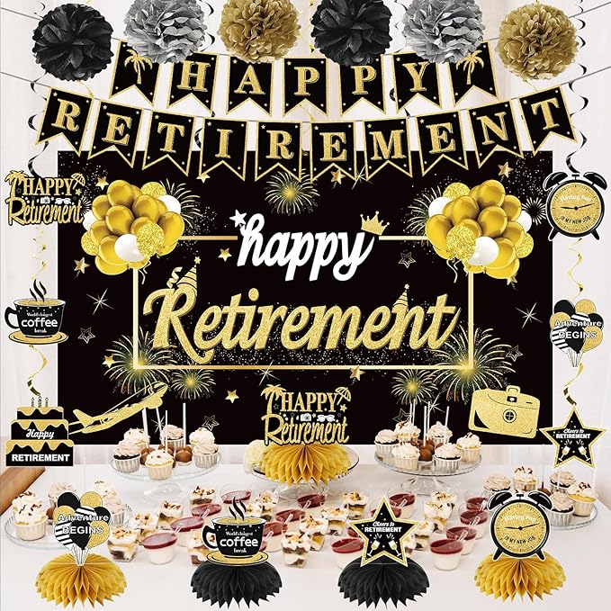 20PCS Happy Retirement Party Decorations Kit for Men Women Kuxriox