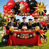 Red Gold Black Balloons Arch Kit Garland for 2026 Graduation