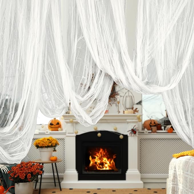 600 x 85 Creepy Cloth Large White Halloween Spooky Fabric Cloth