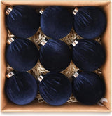 Velvet Ornaments for Christmas Tree Decorations - Navy Blue Xmas Ball