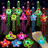 Maegawa 25 Pack LED Light Up Fidget Spinner Bracelets Party Favors for