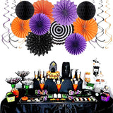 Orange Black Purple Halloween Party Decorations 33Pcs Banner