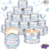 MTLEE 24 Pcs Mermaid Baby Shower Party Favors Candles Lavender