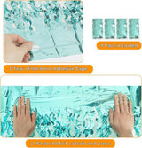 4 Pack 3.3 ft x 6.6 ft Wavy Aqua Teal Blue Tinsel Foil Fringe