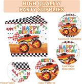 96 Pcs Monster Theme Truck 3rd Birthday Party Supplies Monster Theme