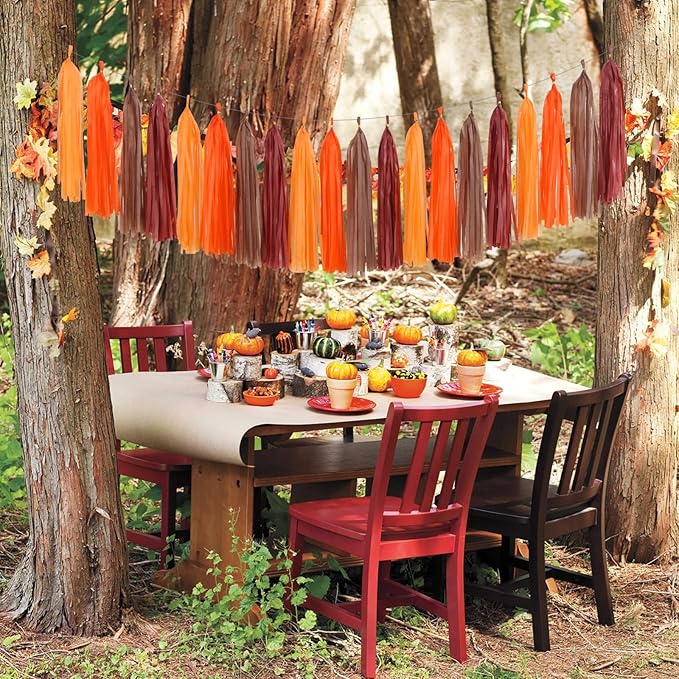 Boho Baby Shower Burgundy Brown Orange Party Decorations 23pcs