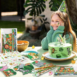 120Pcs Jungle Safari Party Favors Zoo Animals Sticker Stampers Slap
