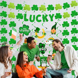30 Pcs St Patrick's Day Decorations Set Hanging Swirls Green