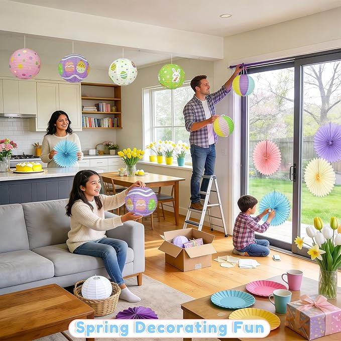 Hanging Easter Decorations 11Pcs Set Happy Easter Banner & Spring
