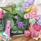 Pink Dinosaur balloon garland kit 150pcs Pastel Pink green Purple