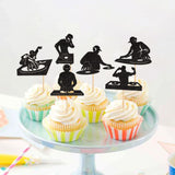 Ercadio 24PCS Ercadio 24PCS DJ Cupcake Toppers Glitter Black Rock &