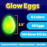 PartySticks 48 Easter Glow Eggs & 144 mini Glow Sticks 192pcs Total,