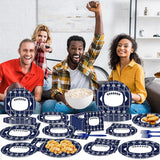 100PCS Cowboy Plates and Napkins Football Party Supplies Blue