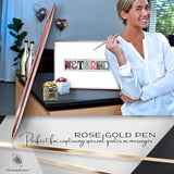 Framed Retirement Decorations Guest Book for Womens 12 x16 Rose Gold