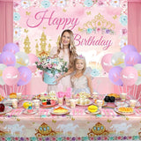 Princess Birthday Party Supplies Includes Backdrop Banner Plate