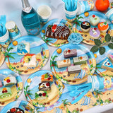 Beach Party Supplies Beach Plates and Napkins Set Disposable Beach