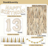 13th Birthday Decorations for Girls, White and Gold 13 Boho Birthday